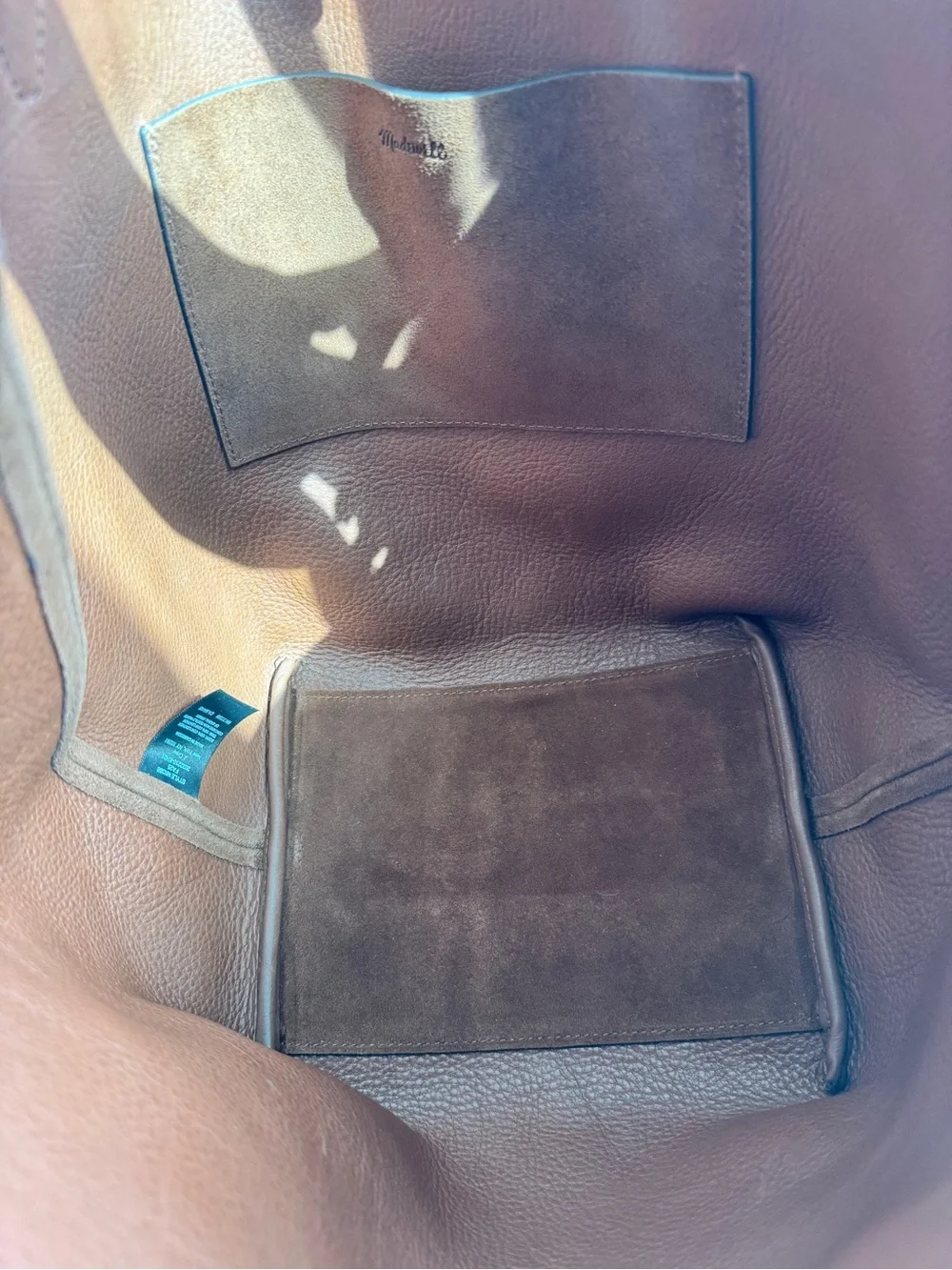 NWT! MADEWELL The Shopper Tote in Suede, Soft Mahogany Brown NR388 Oversized Bag - Picture 13 of 16